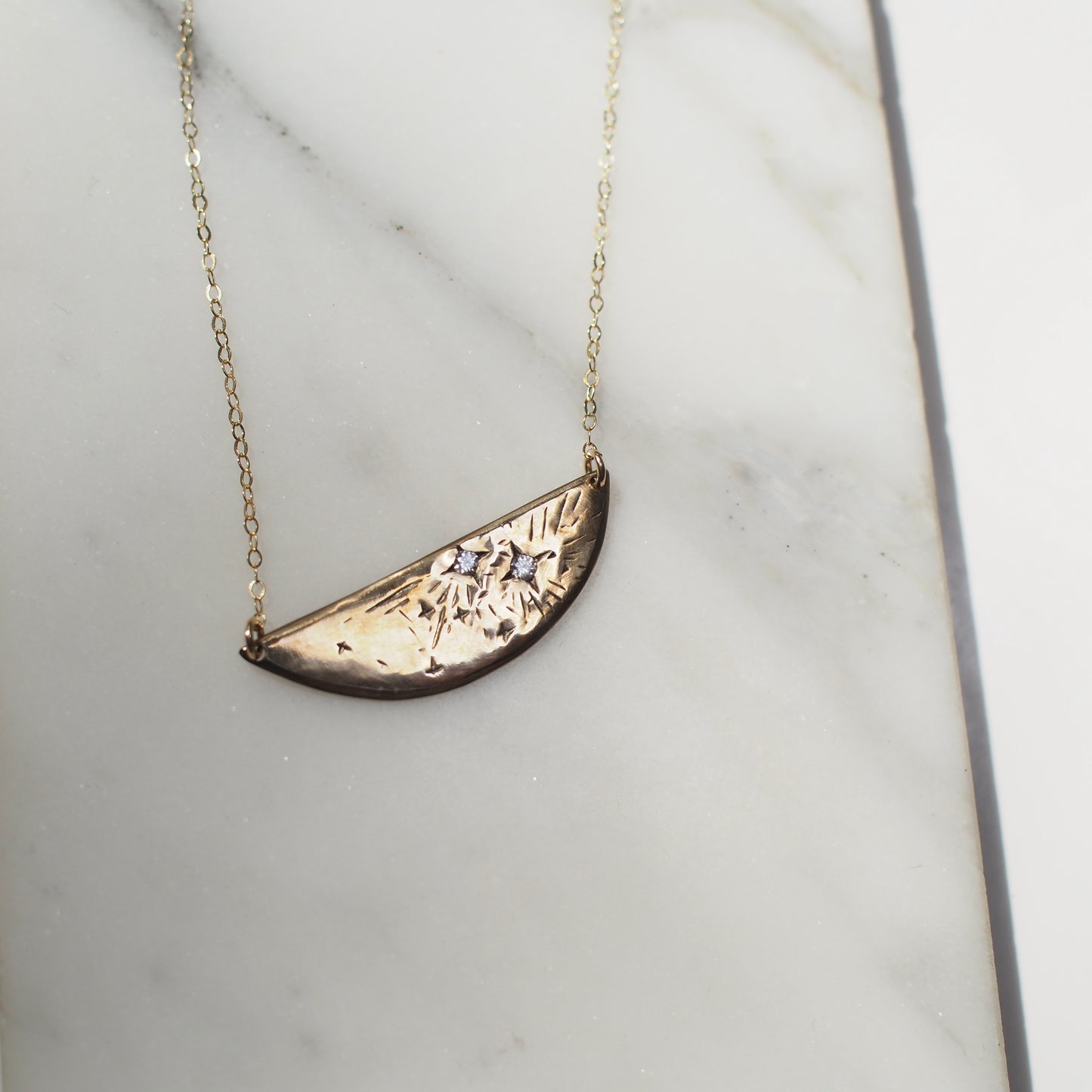 Stardust Crescent Necklace - One of a Kind