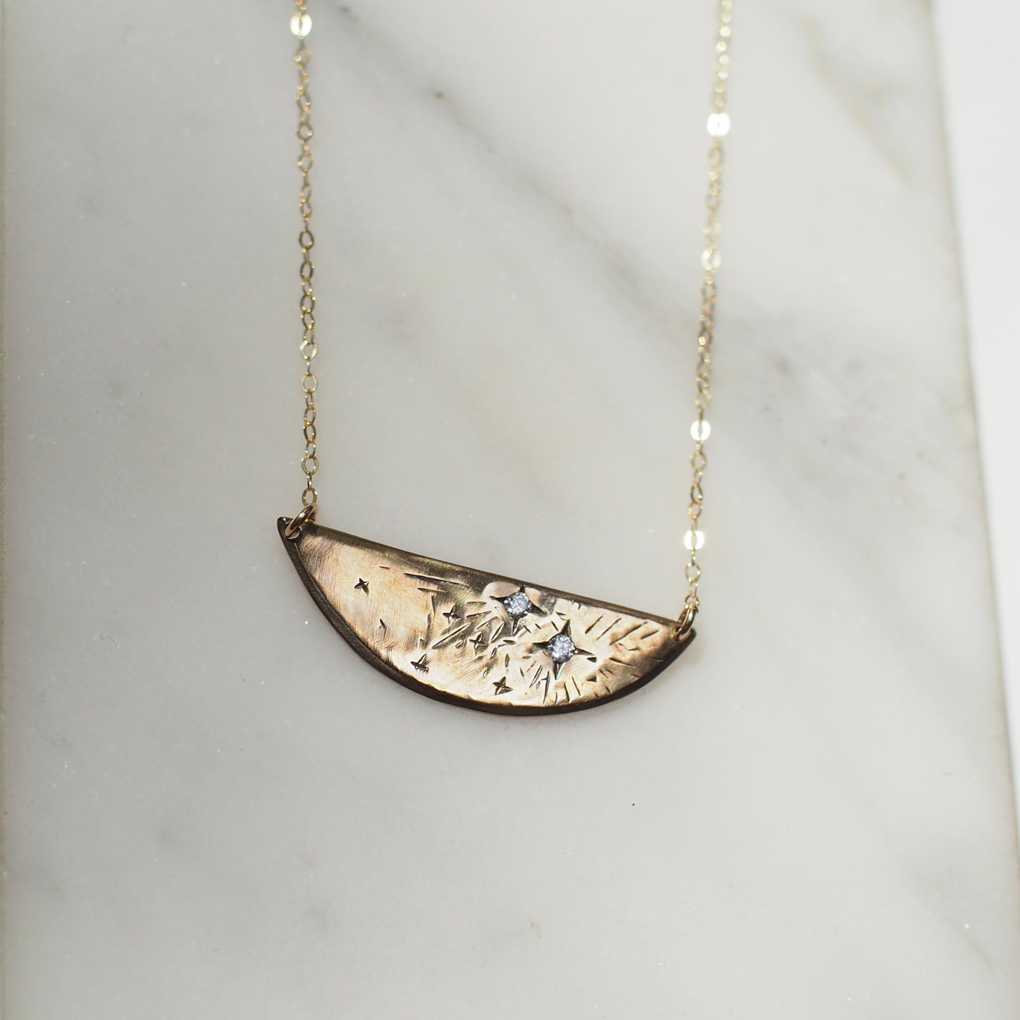 Stardust Crescent Necklace - One of a Kind