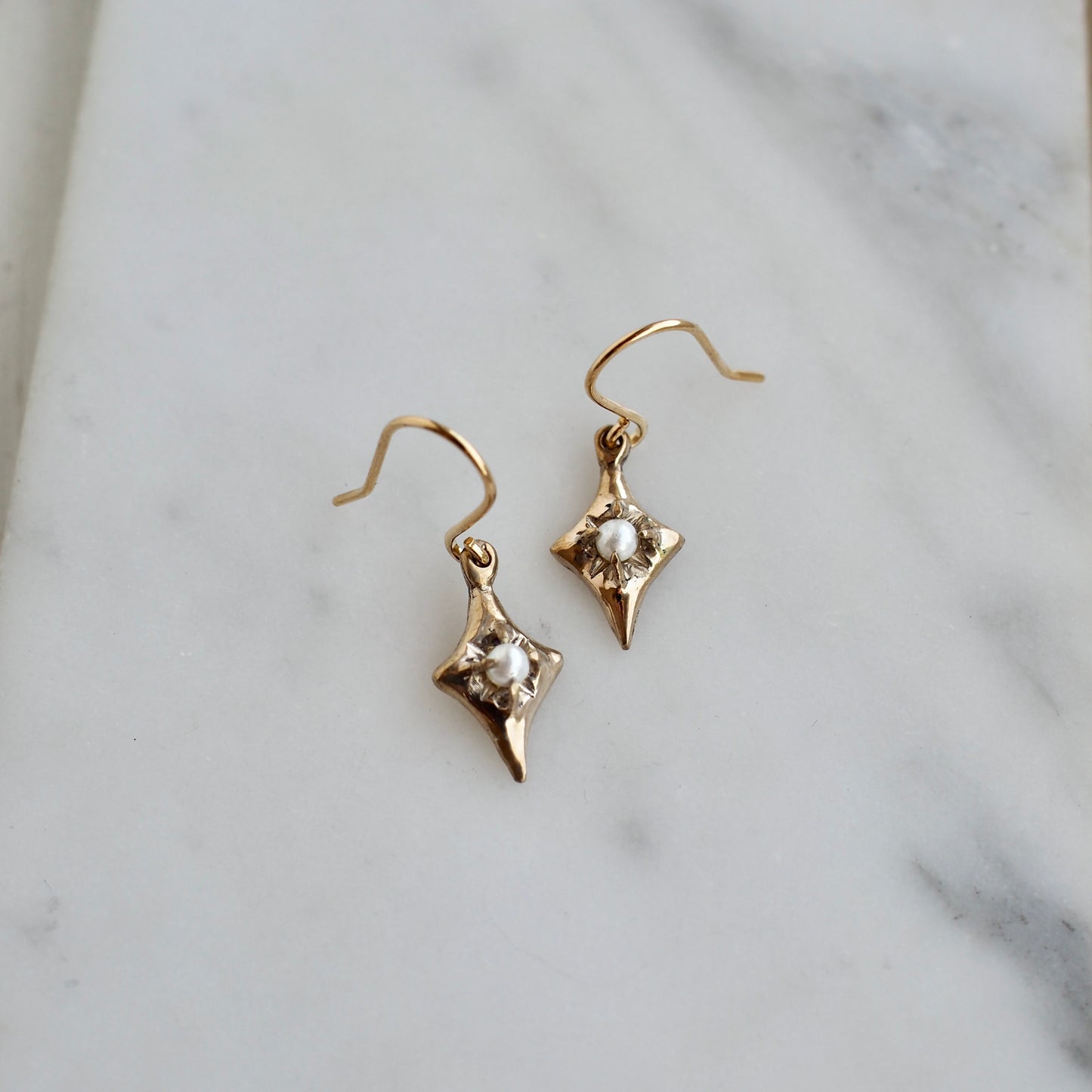 Four Point Pearl Earrings - Sample Sale
