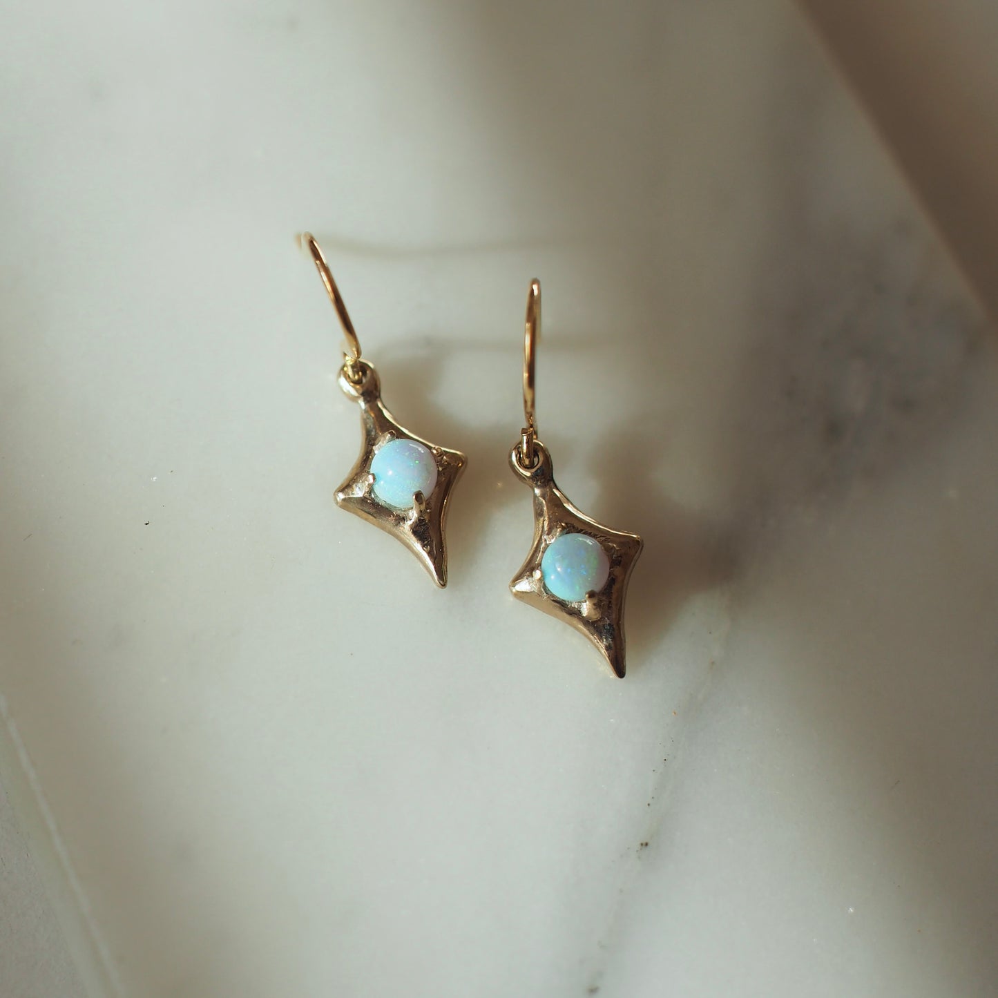 Four Point Blue Opal Earrings - Ready to Ship