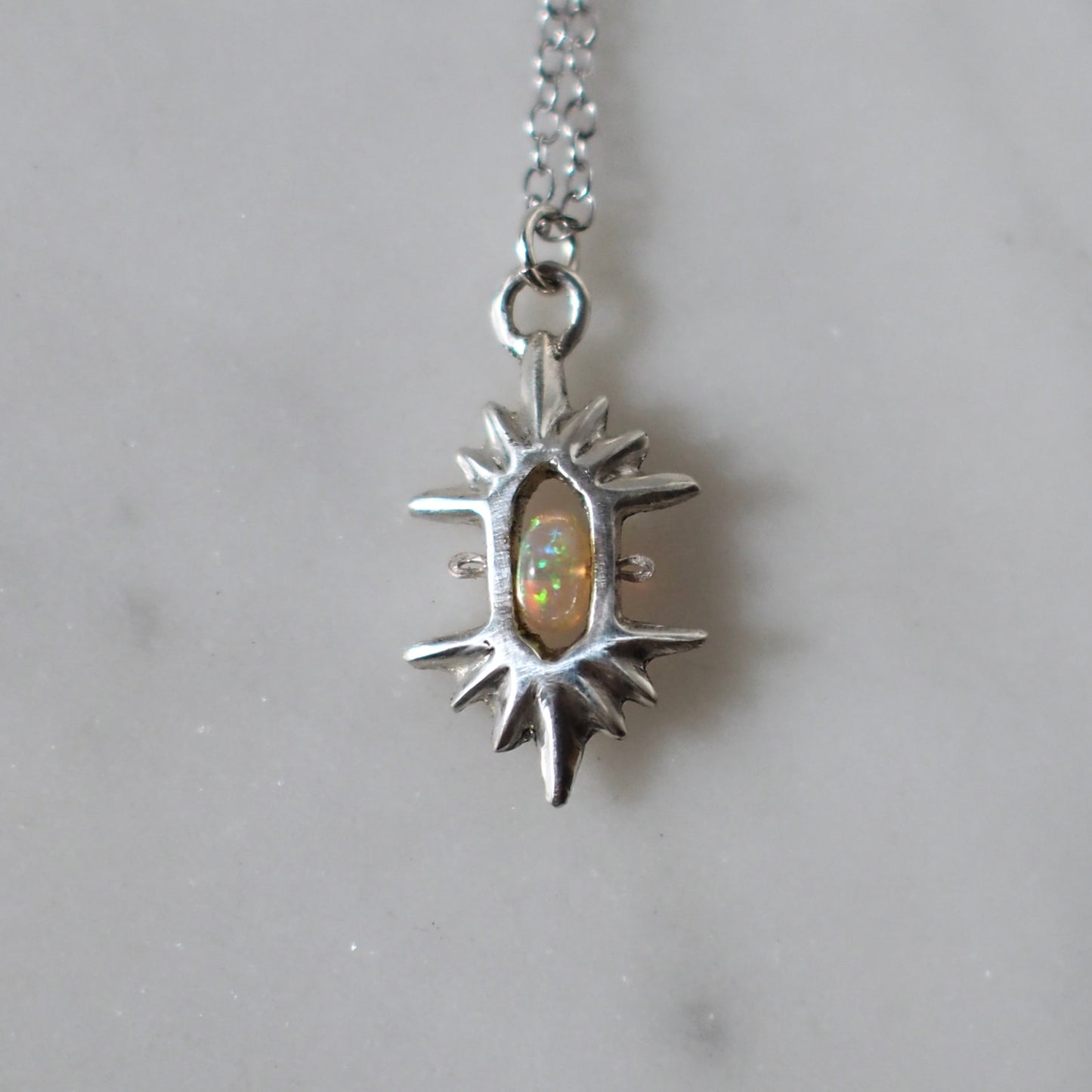 Silver and Opal Crystal Helios Necklace