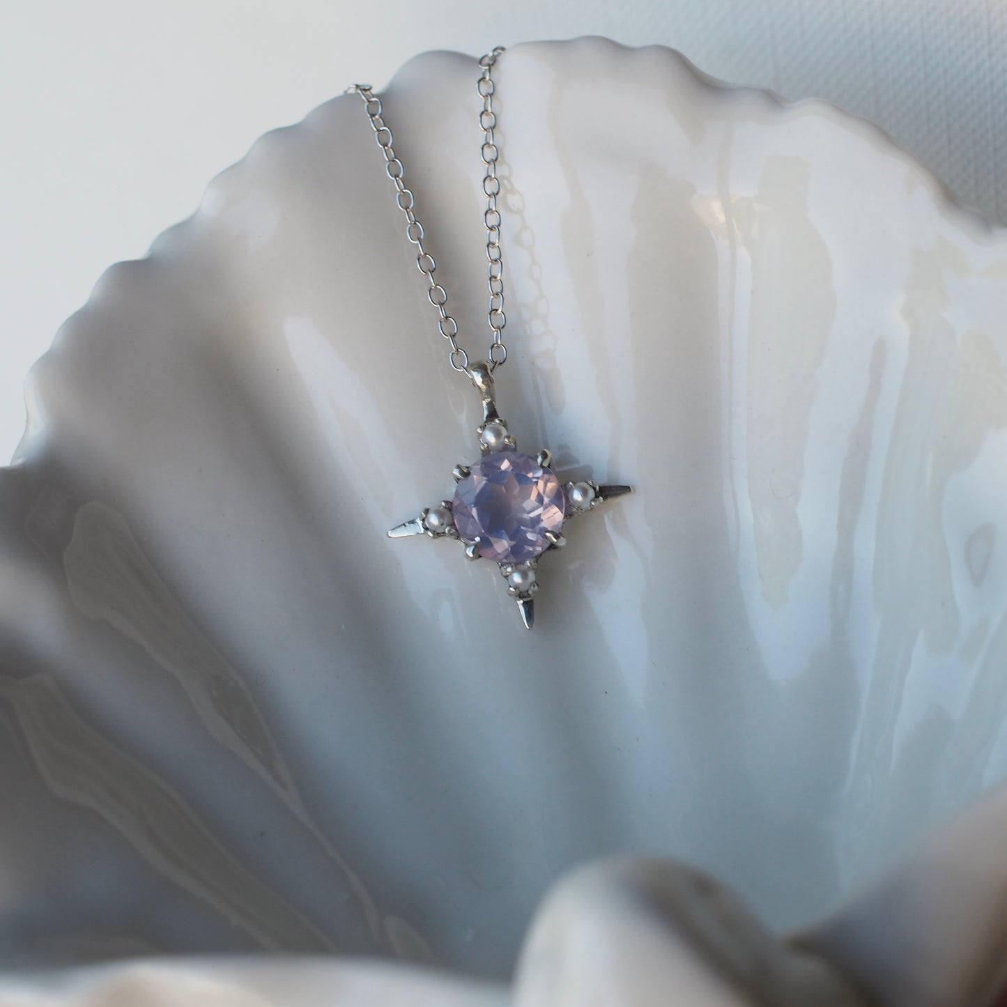 Lavender Quartz and Pearl Divinity Necklace - Special Edition