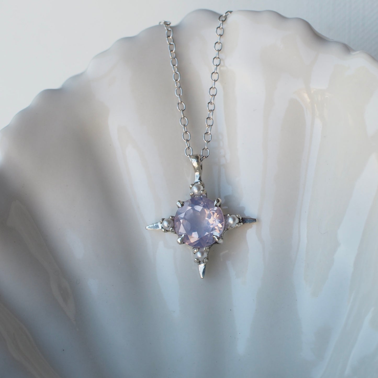 Lavender Quartz and Pearl Divinity Necklace - Special Edition