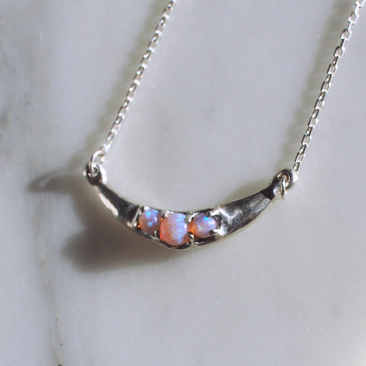 Fantasy Opal Crescent Necklace - One of a Kind