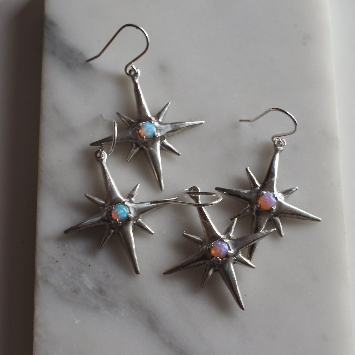 Fantasy Opal Silver Earrings - One of a Kinds