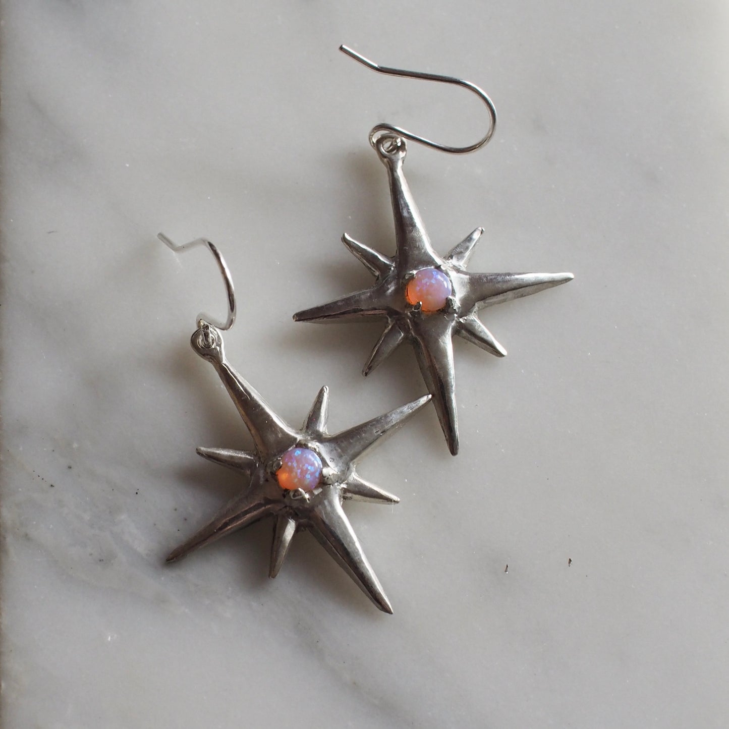 Fantasy Opal Silver Earrings - One of a Kinds