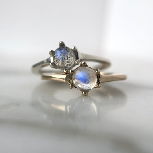 Delicate Gemstone Ring - Sterling Silver