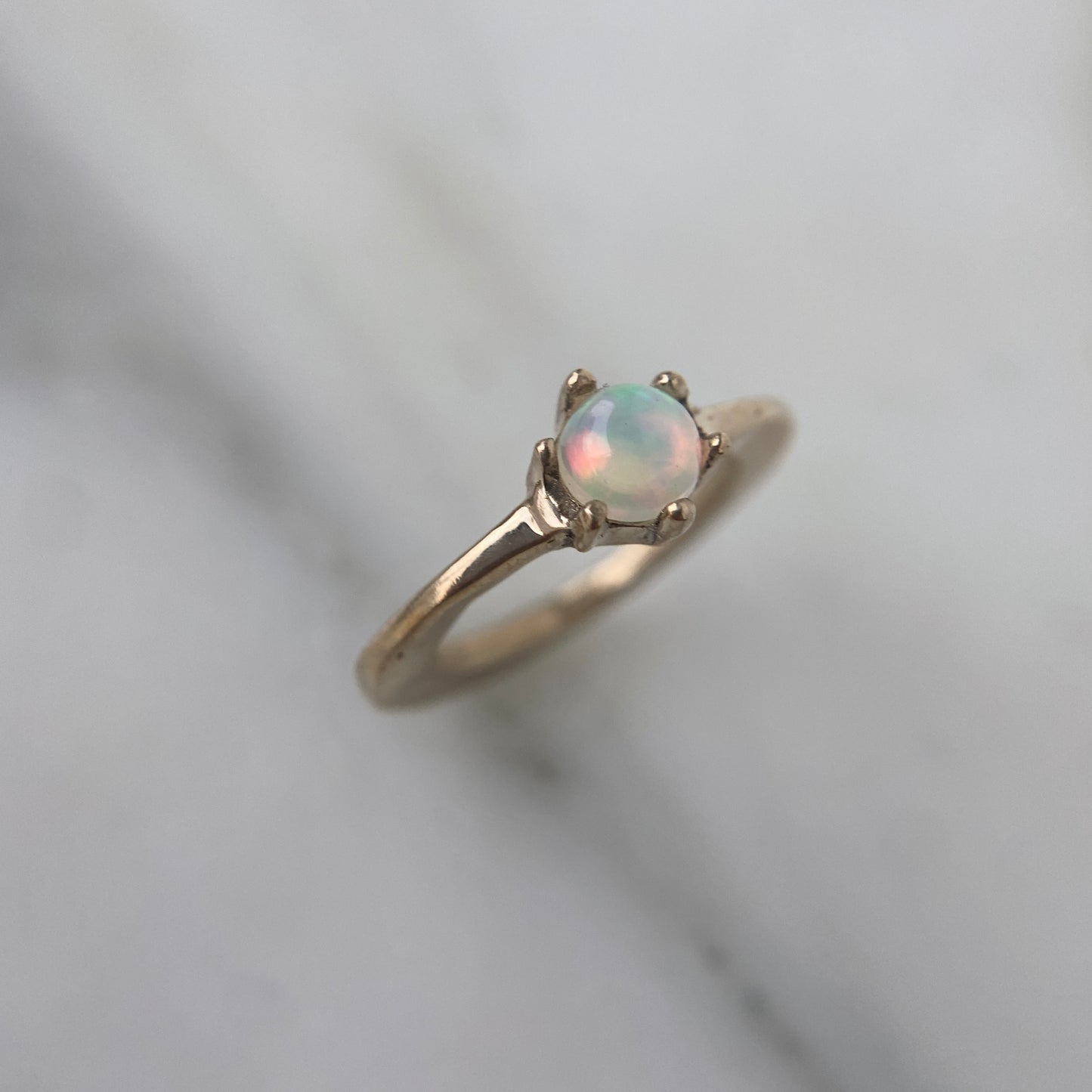 Delicate Gemstone Ring - Gold Tone Bronze
