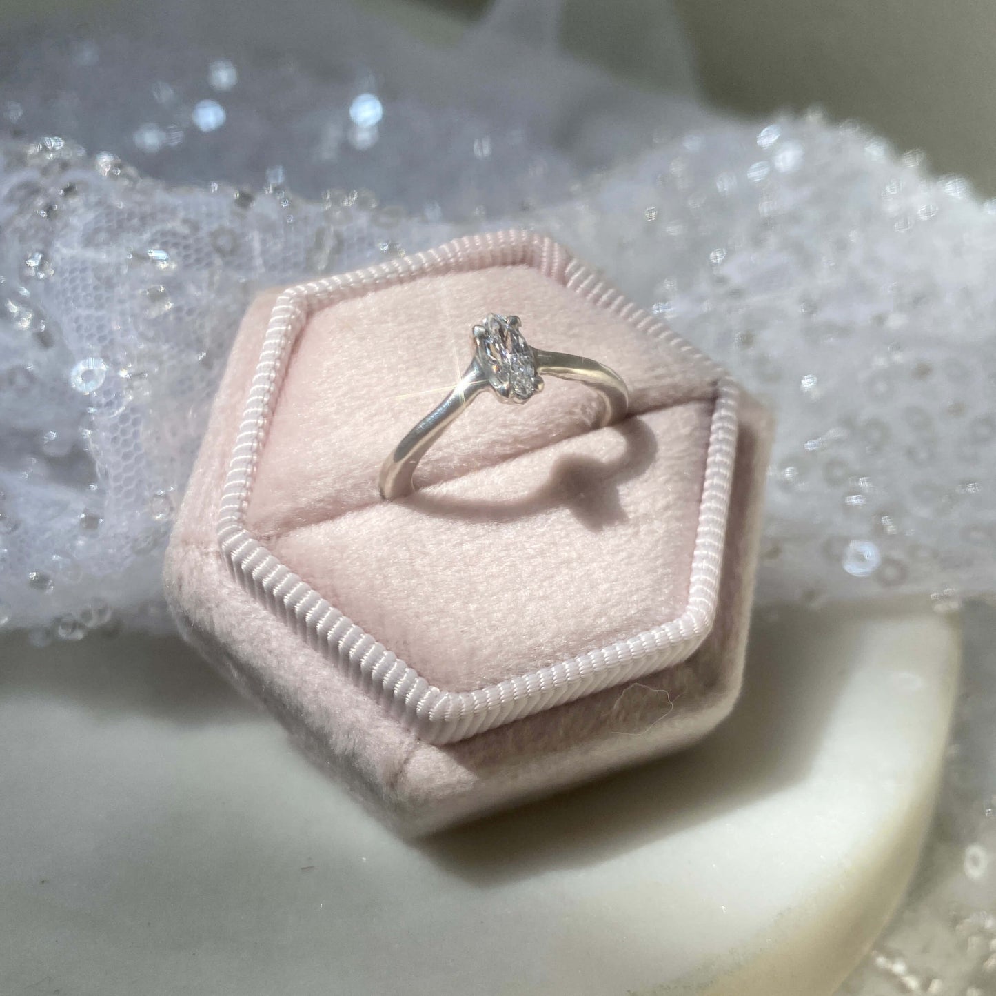 Cubic Zirconia Marquise Point Ring - One of a Kind