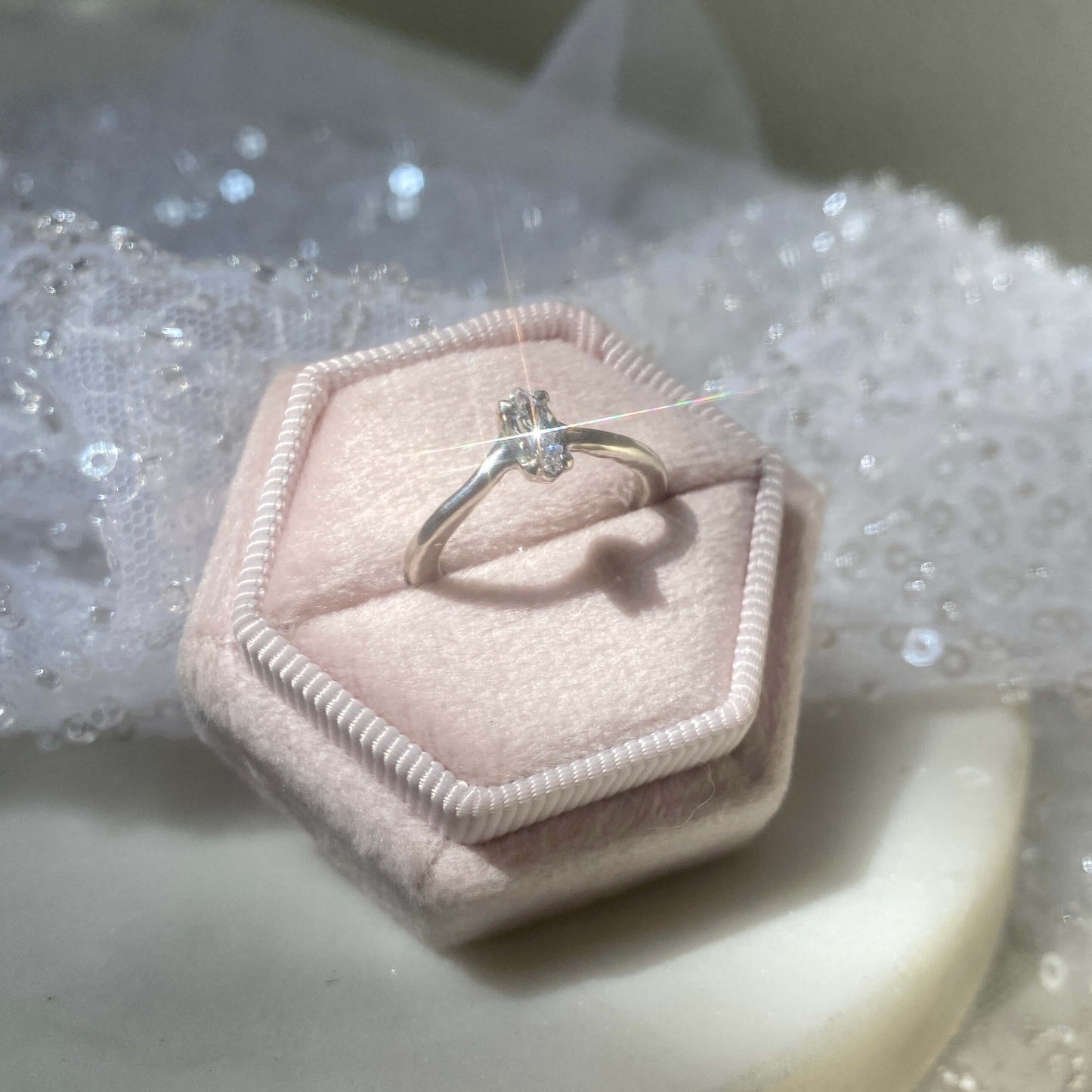 Cubic Zirconia Marquise Point Ring - One of a Kind