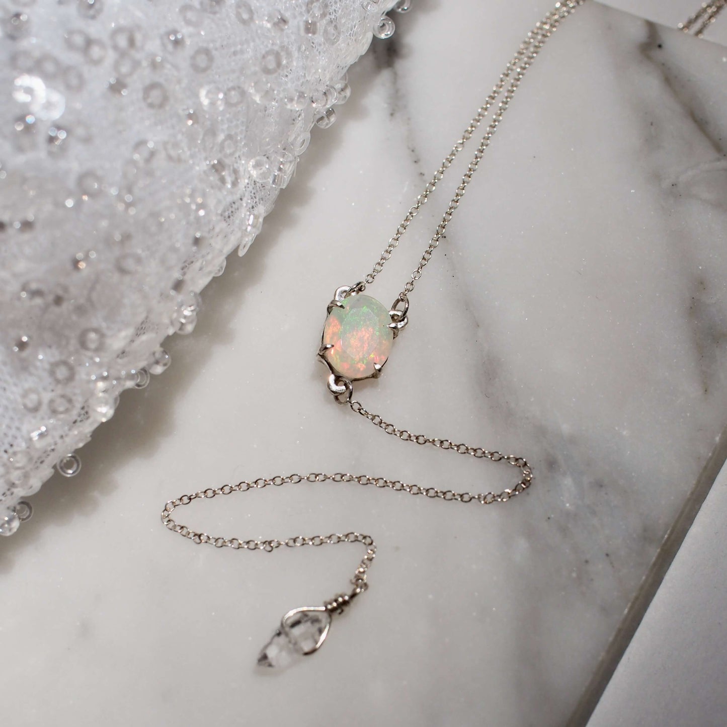 Silver Opal Lariat