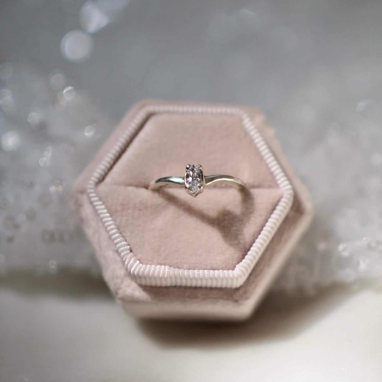 Cubic Zirconia Marquise Point Ring - One of a Kind