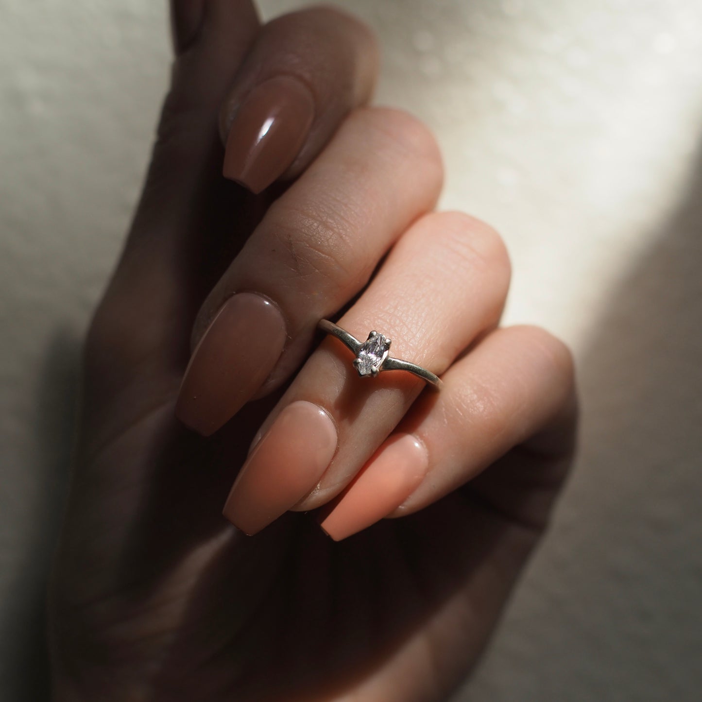 Cubic Zirconia Marquise Point Ring - One of a Kind