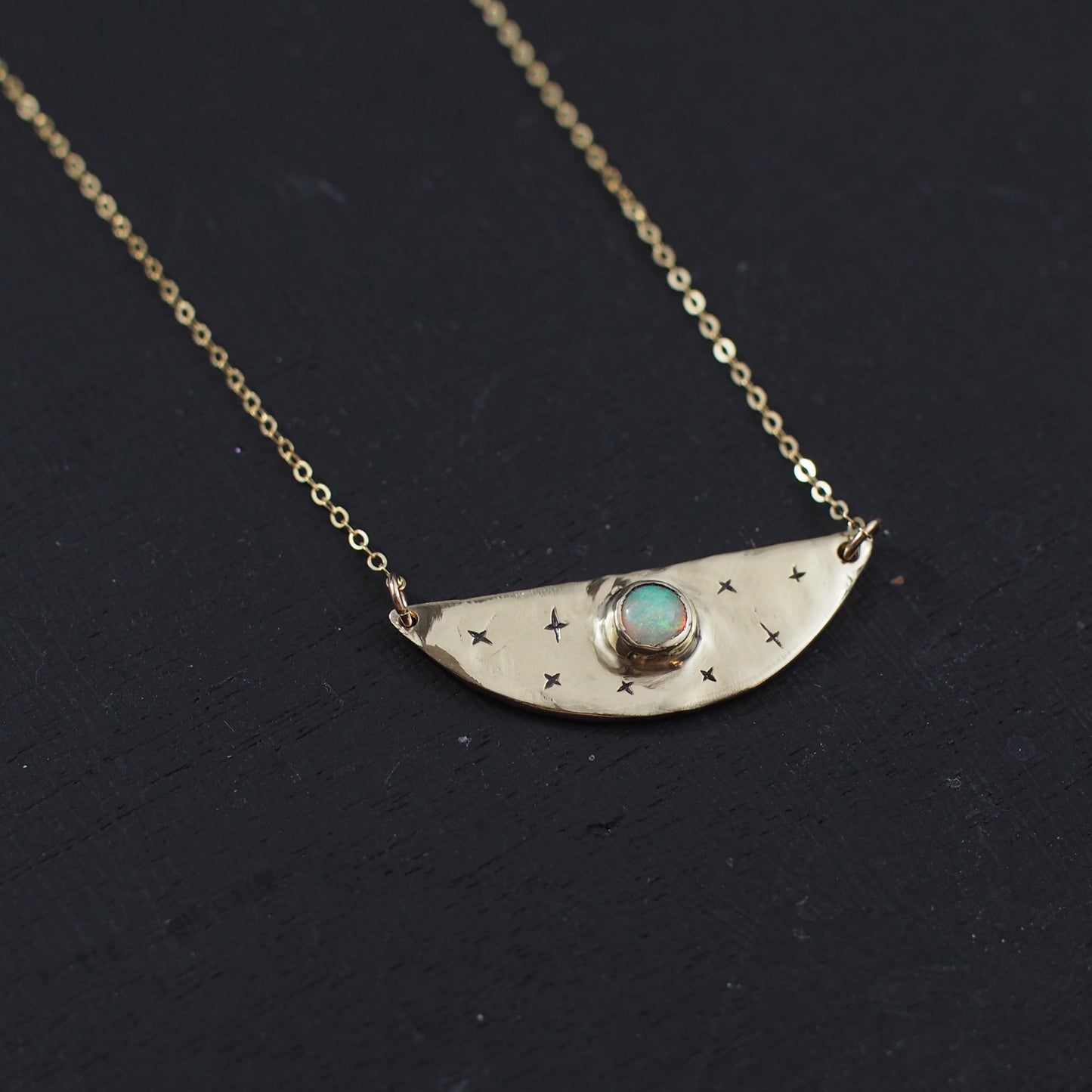Opal Crescent Necklace - One of a Kind