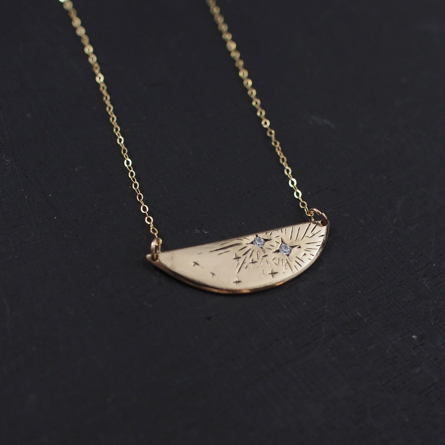 Stardust Crescent Necklace - One of a Kind