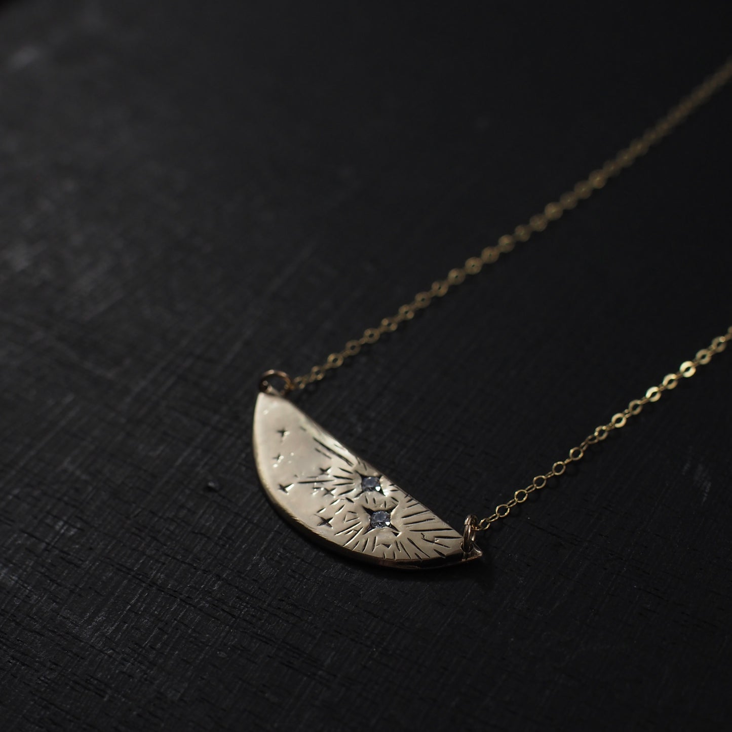 Stardust Crescent Necklace - One of a Kind