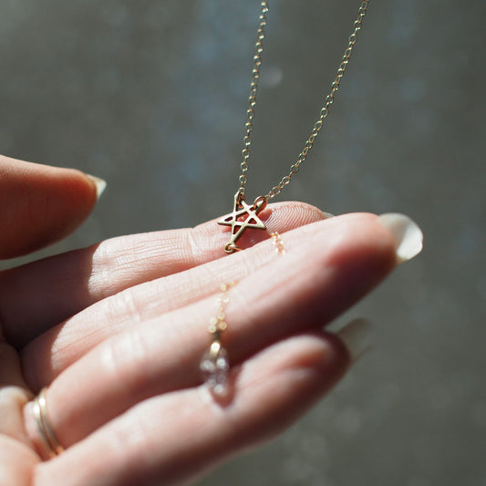 Star + Crystal Charm Lariat