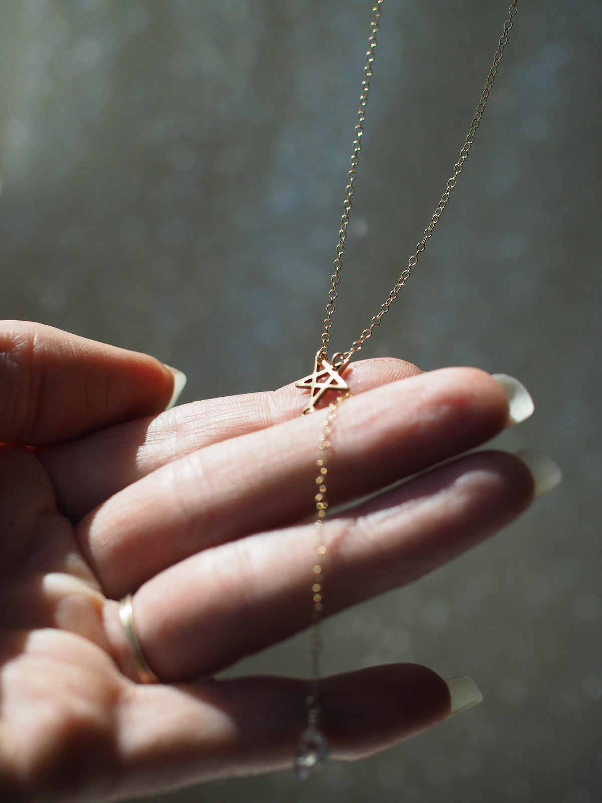 Star + Crystal Charm Lariat