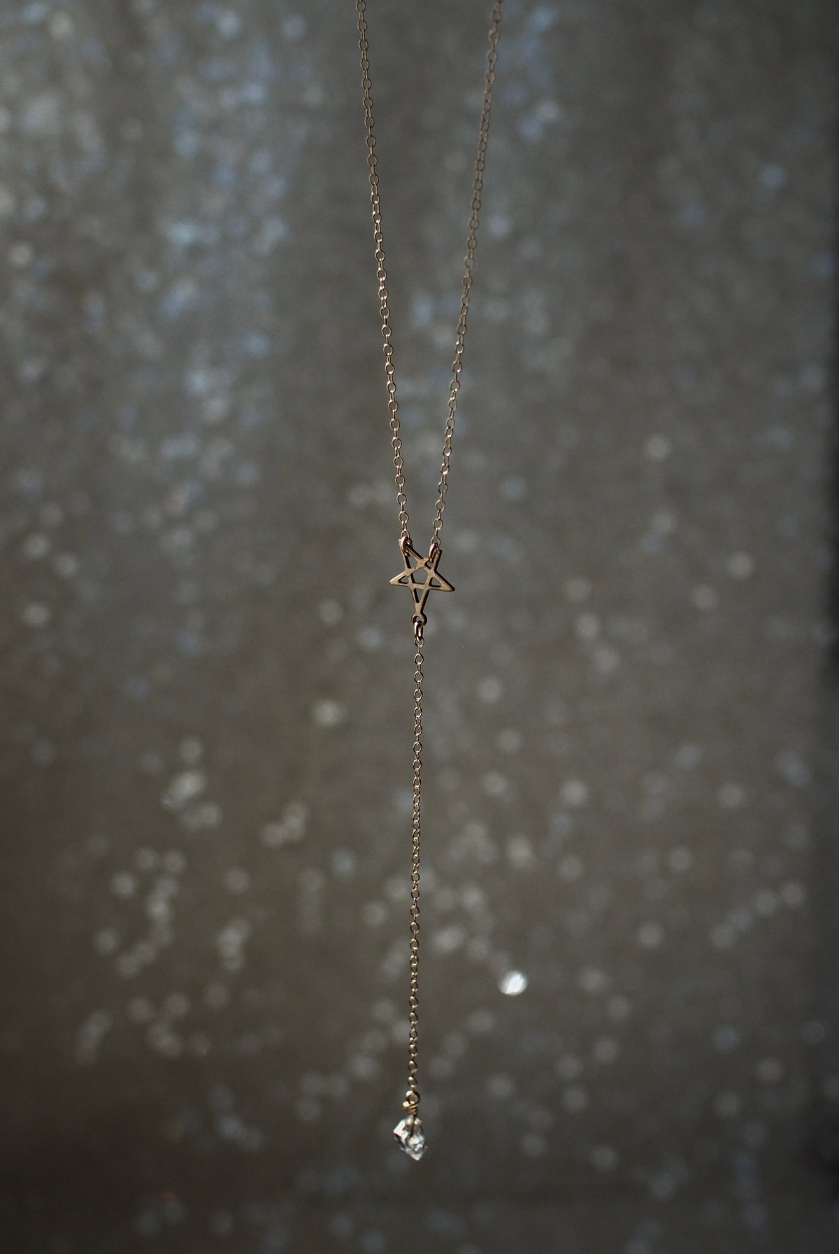 Star + Crystal Charm Lariat
