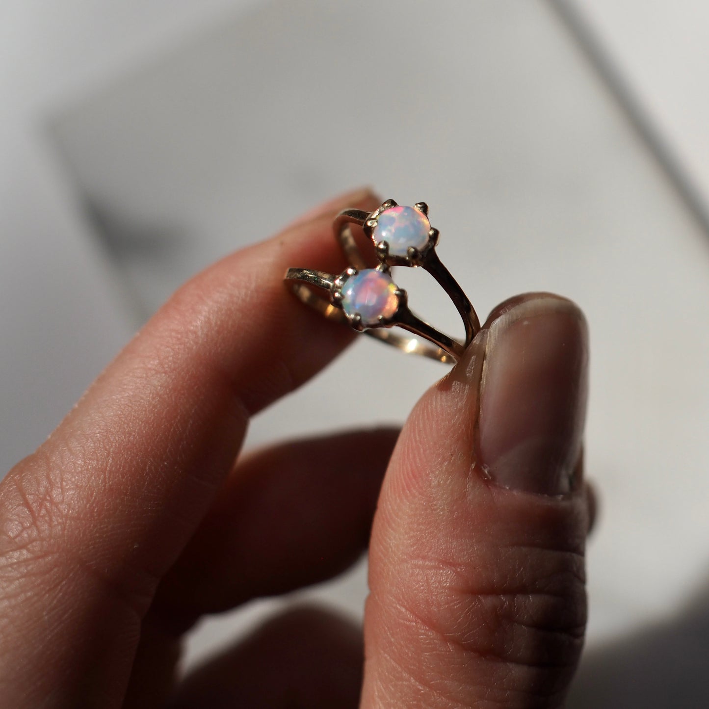 Delicate Gemstone Ring - Gold Tone Bronze