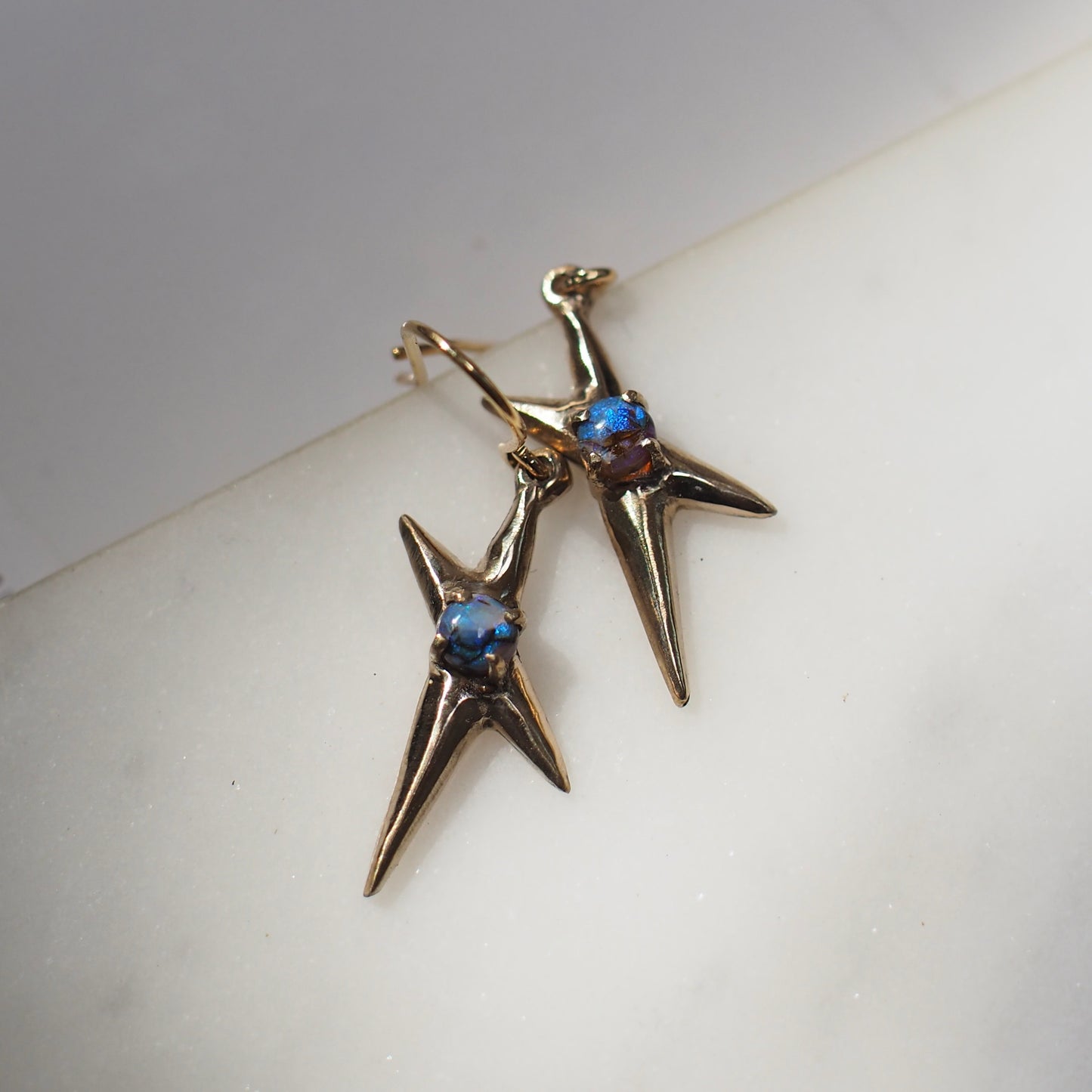 Spark Earrings - Deep Blue Opal - One of a Kind