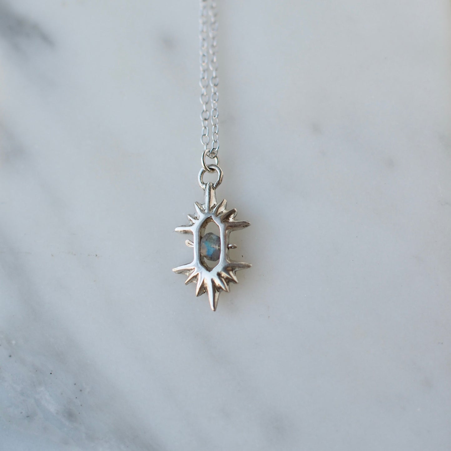 Silver + Labradorite Helios Necklace