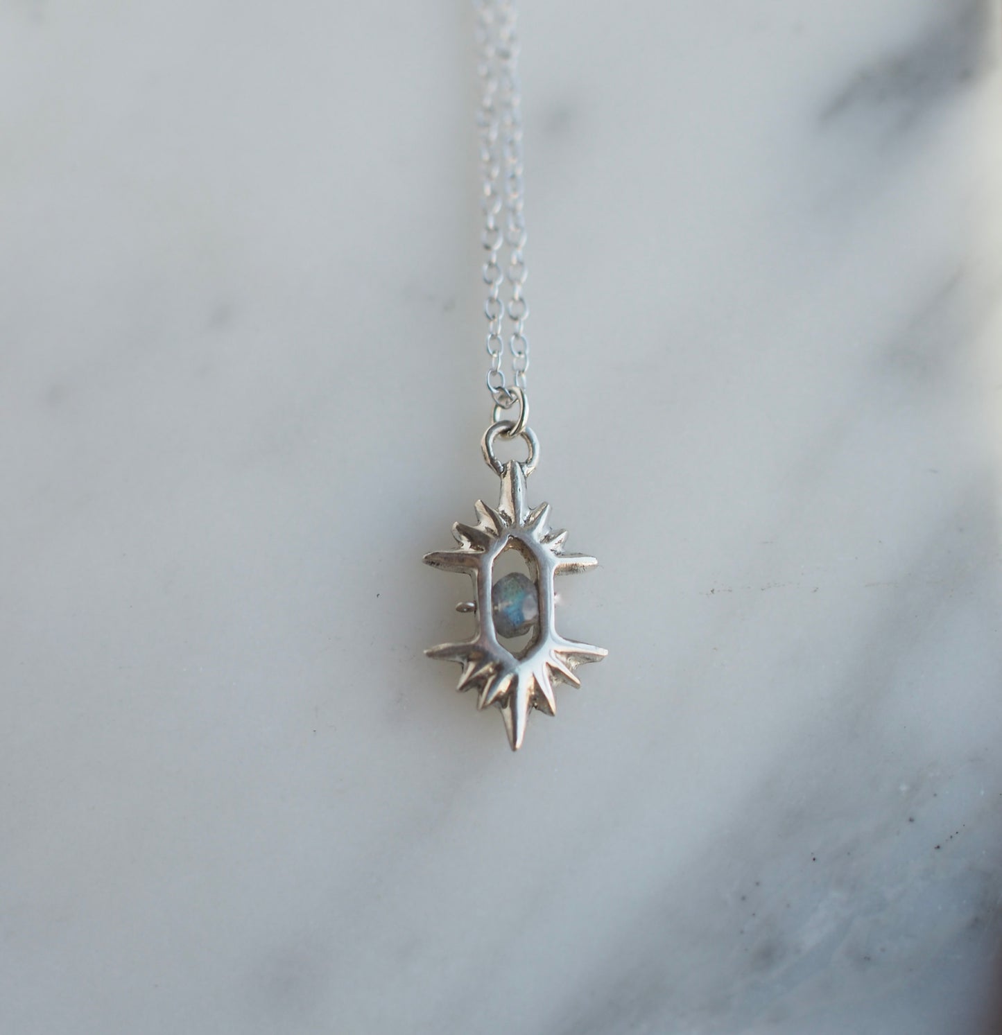 Silver + Labradorite Helios Necklace