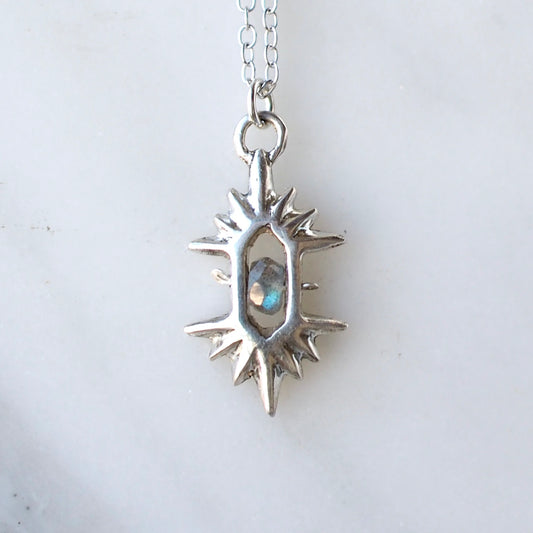 Silver + Labradorite Helios Necklace