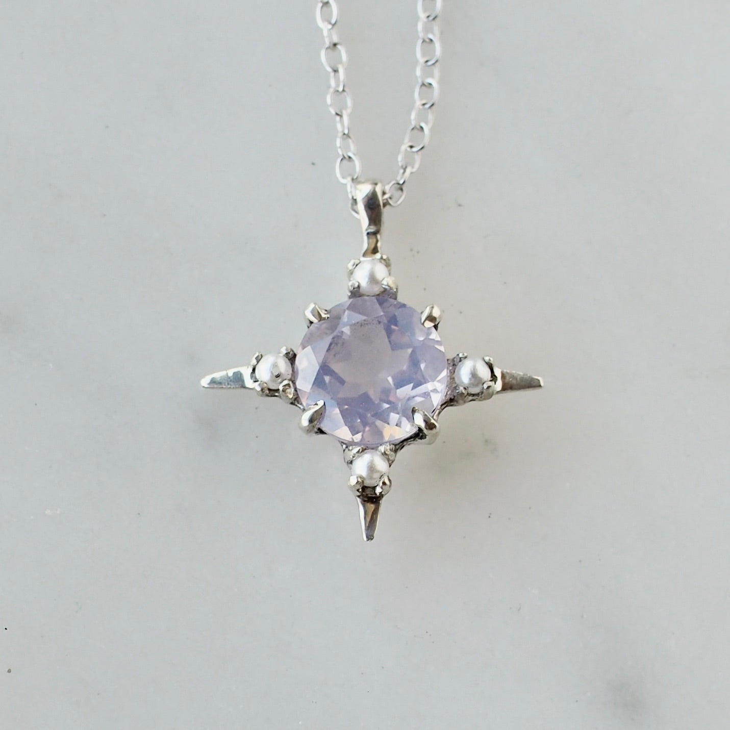 Lavender Quartz and Pearl Divinity Necklace - Special Edition