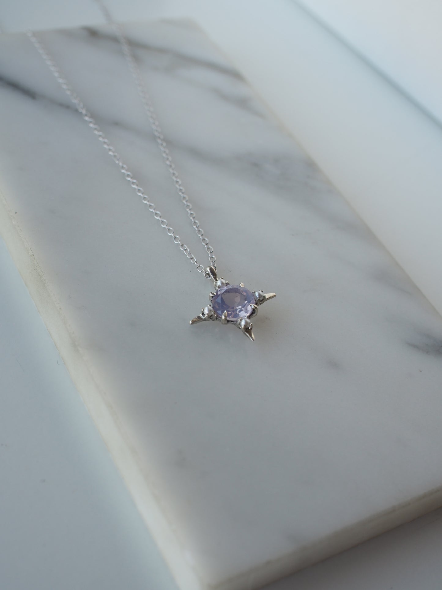 Lavender Quartz and Pearl Divinity Necklace - Special Edition