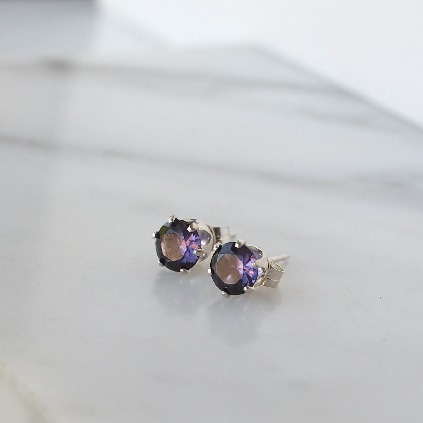 Deep Alexandrite Post Earrings