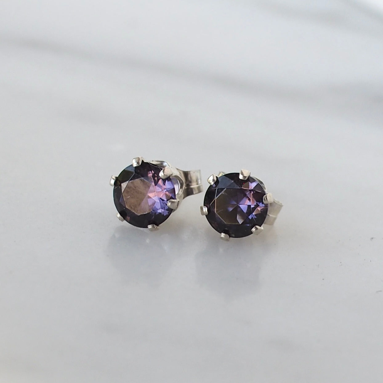 Deep Alexandrite Post Earrings