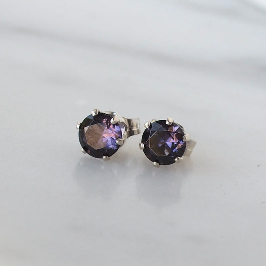 Deep Alexandrite Post Earrings