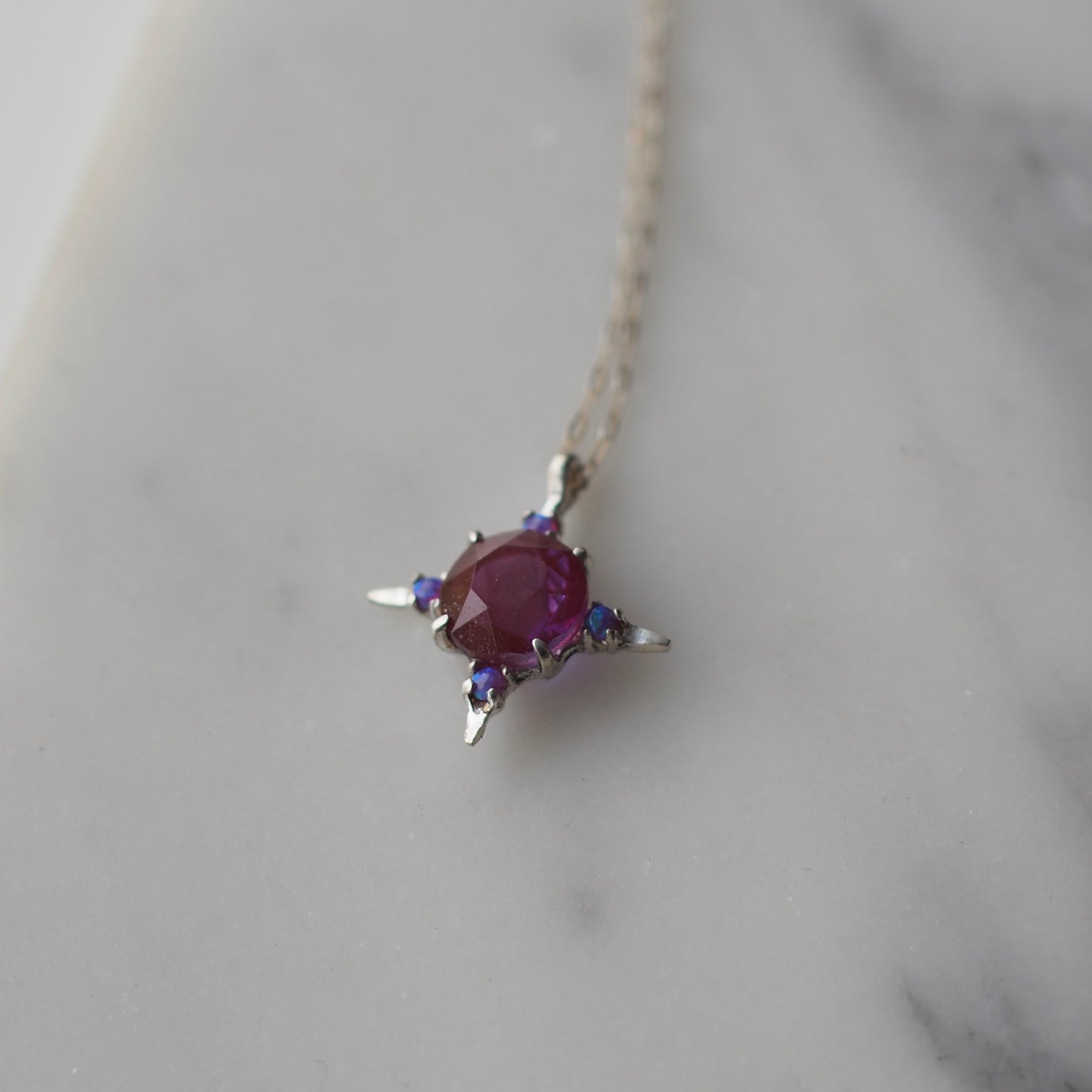 Rare Purple Sappharine and Opal Divinity Necklace - One of a Kind