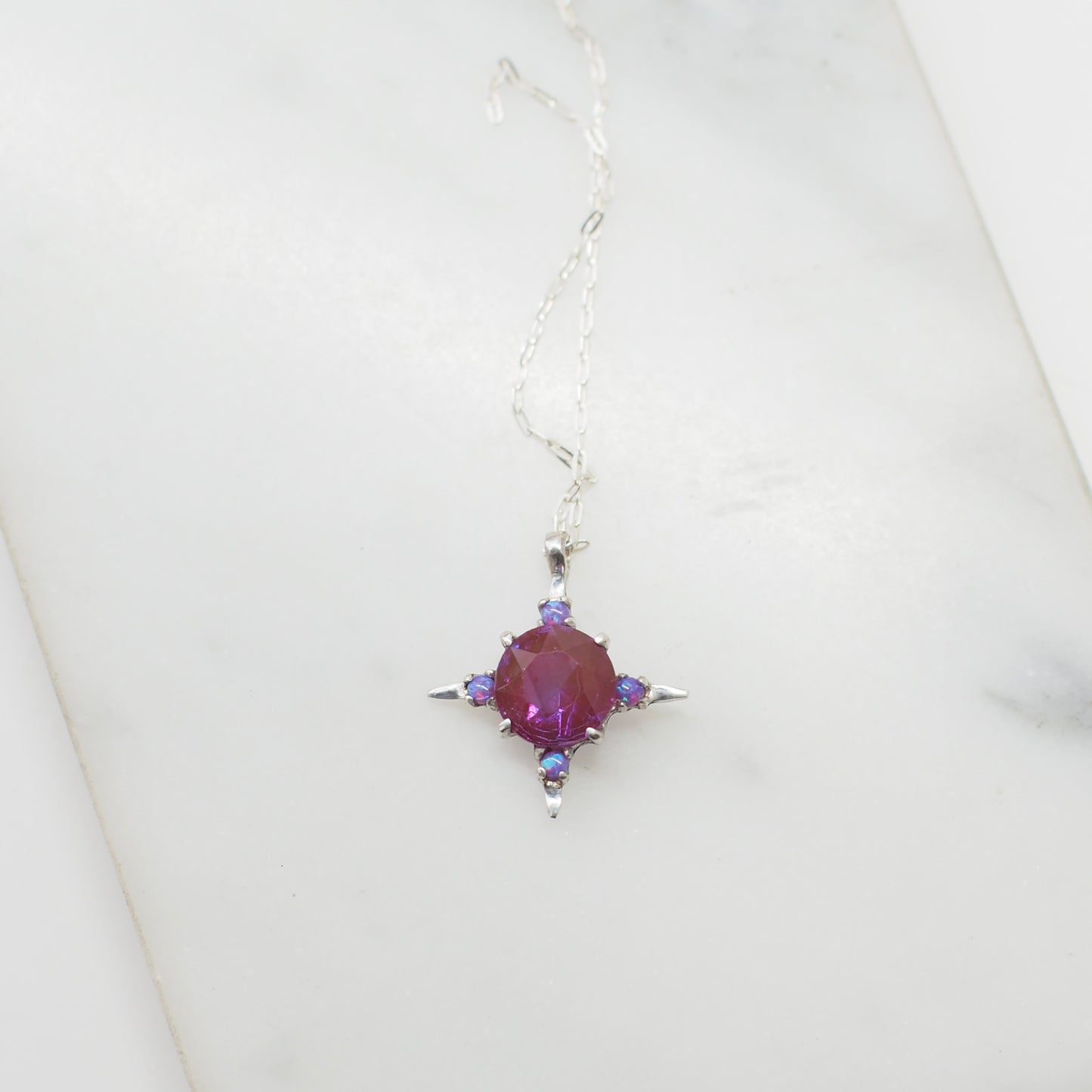 Rare Purple Sappharine and Opal Divinity Necklace - One of a Kind