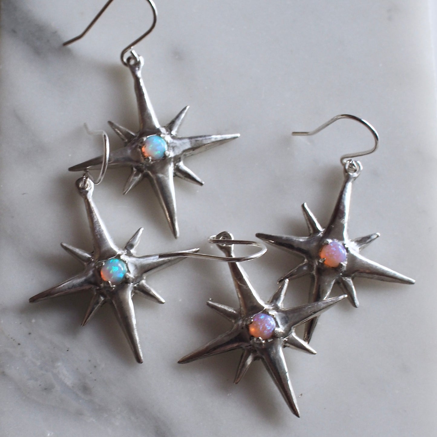 Fantasy Opal Silver Earrings - One of a Kinds