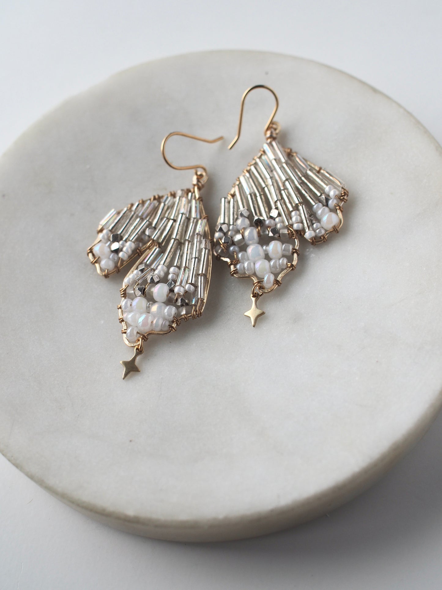 Ethereal Beaded Wing Earrings