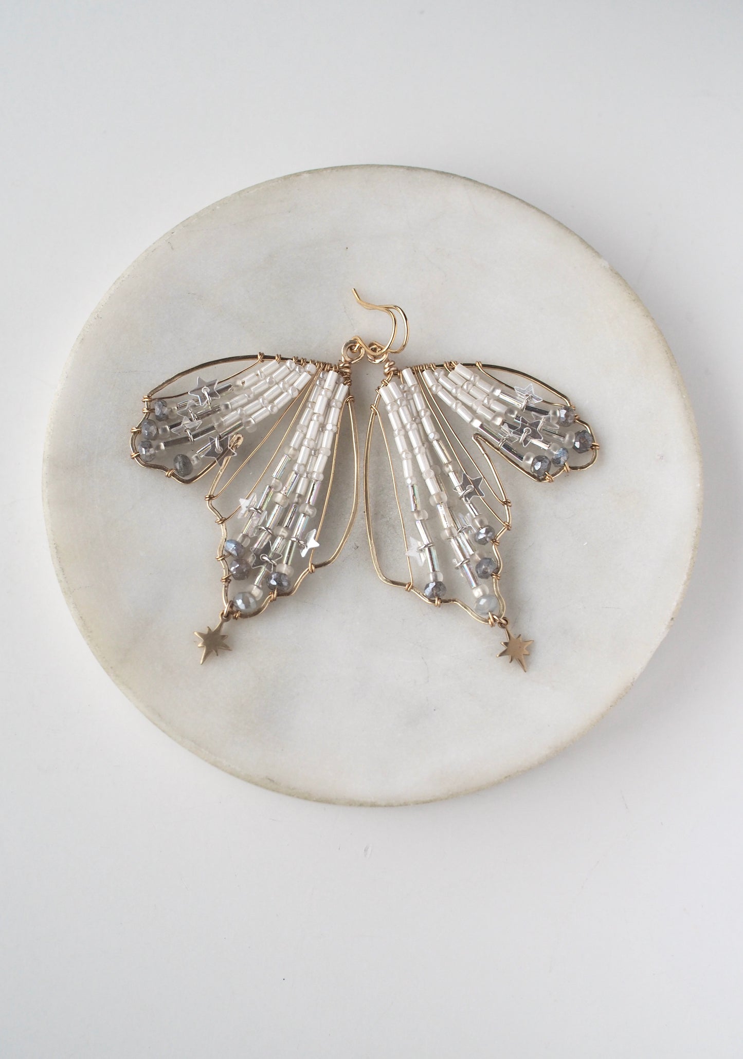 Beaded Wing Shimmer Earrings