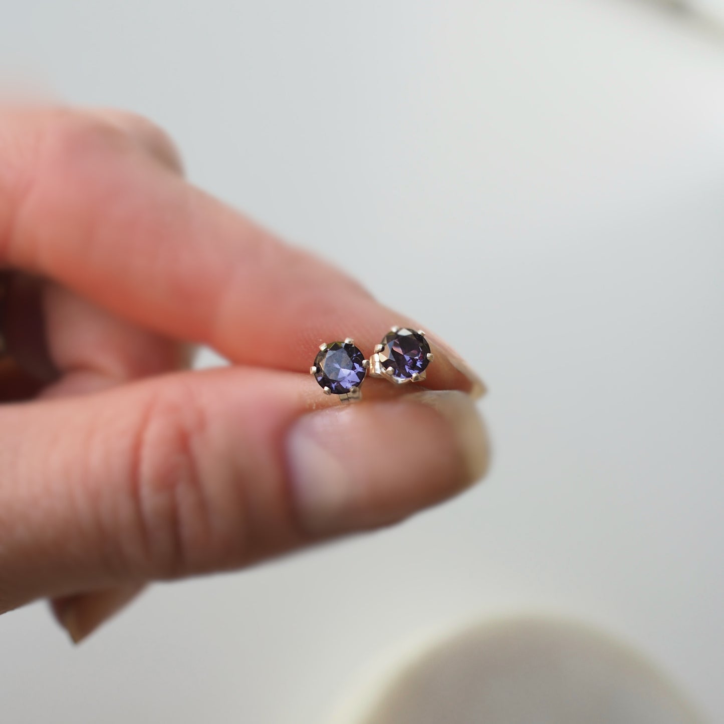 Deep Alexandrite Post Earrings