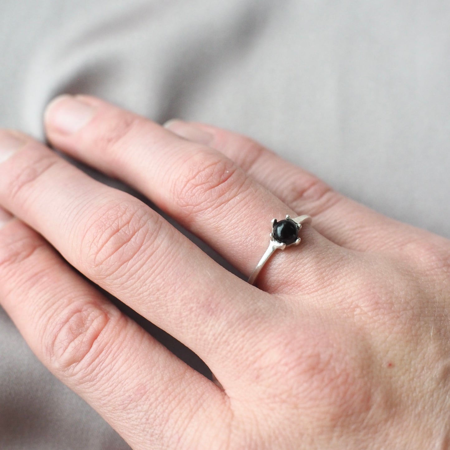 Delicate Gemstone Ring - Sterling Silver