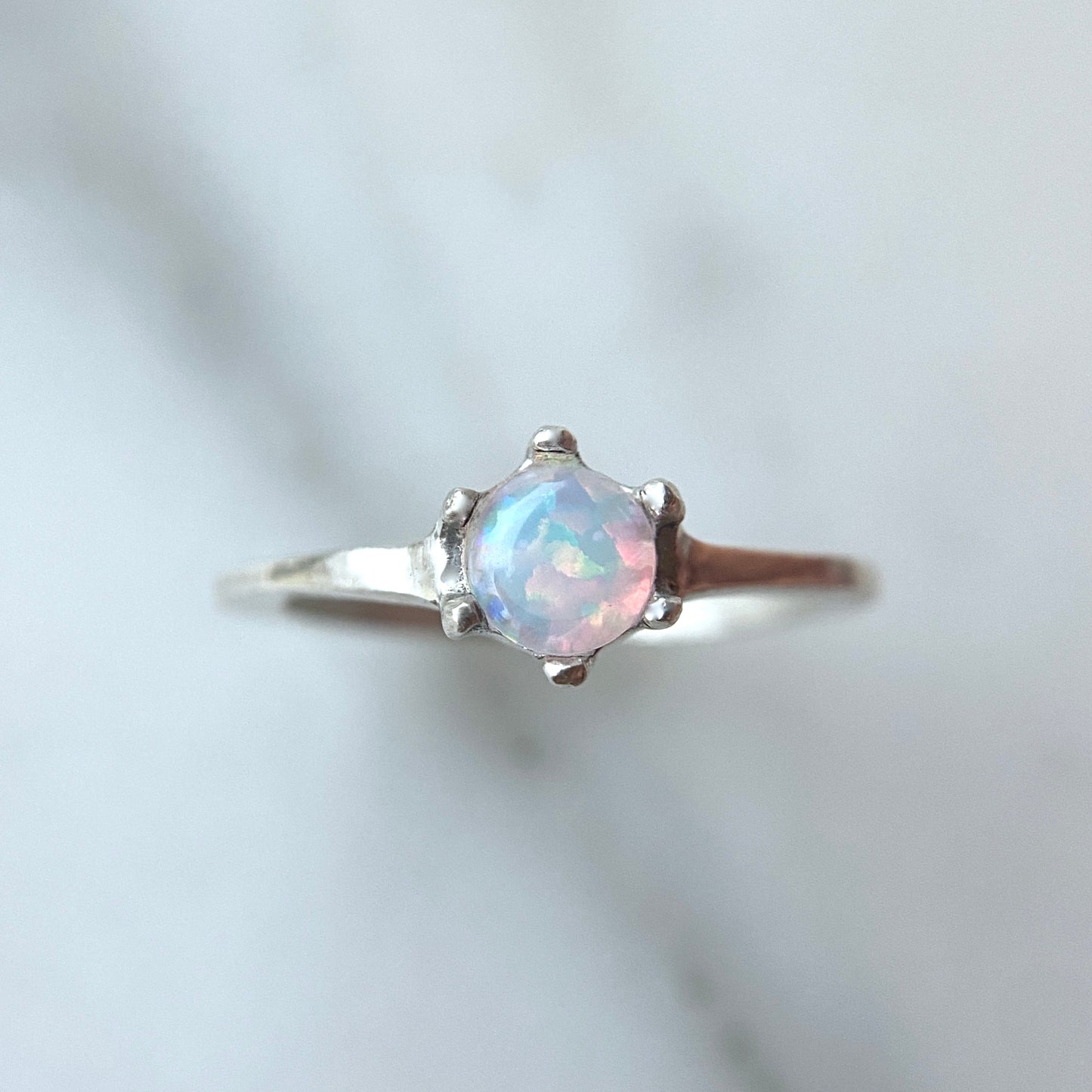 Delicate Gemstone Ring - Sterling Silver