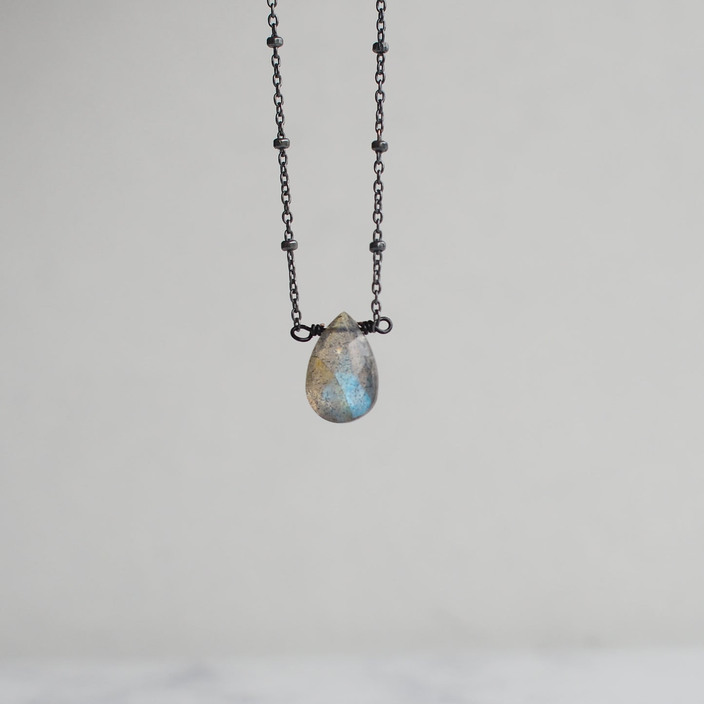 Large Labradorite Teardrop Necklace
