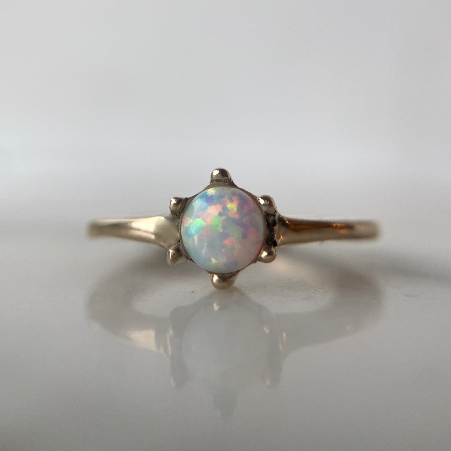 Delicate Gemstone Ring - Gold Tone Bronze