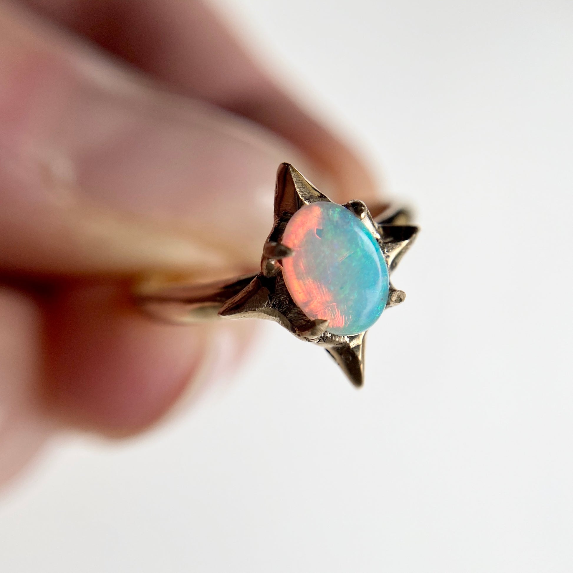 Iron Oxide Stardust Opal Ring