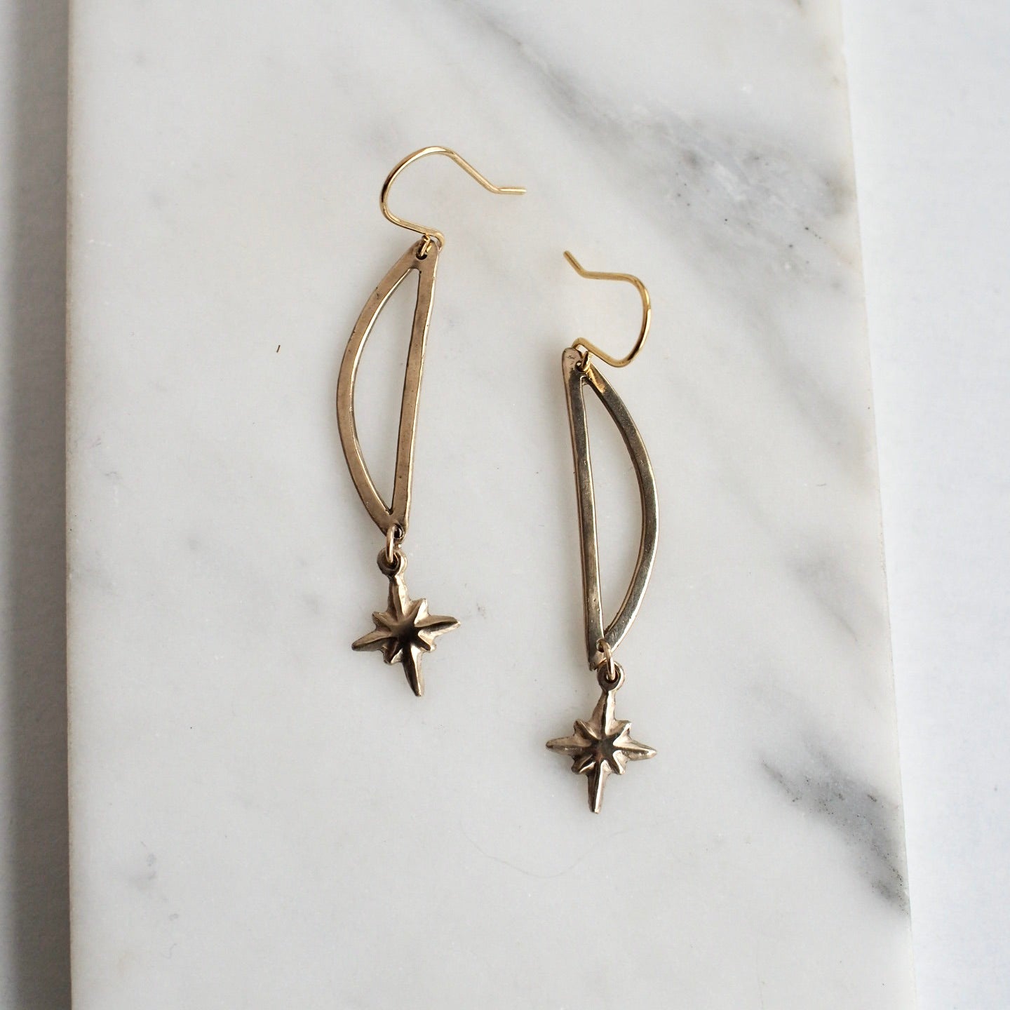 Star Moon Drop Earrings - One of a Kind