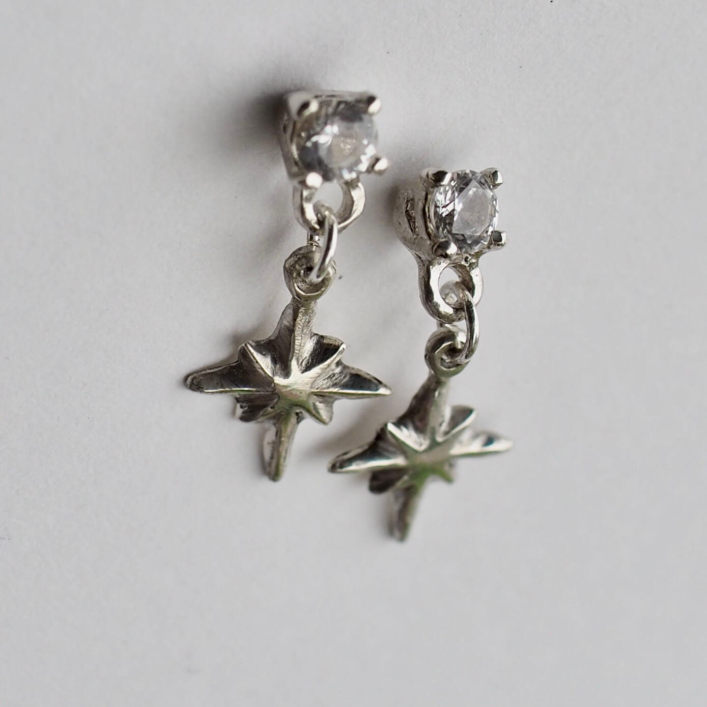 Silver Star Baby Earrings