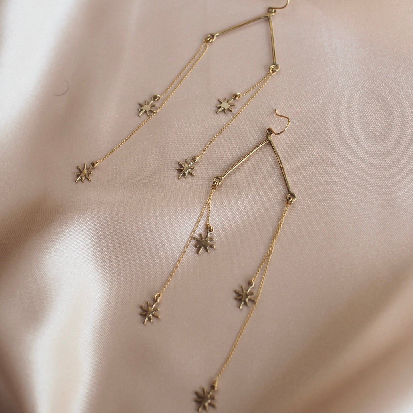 Falling star glitter earrings handmade by Iron Oxide Designs